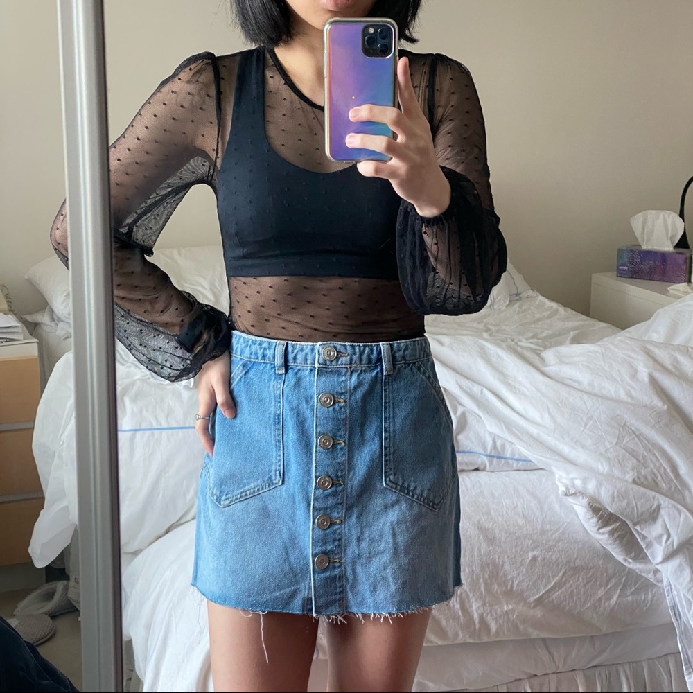 BDG DENIM BUTTON UP SKIRT / SKORT
